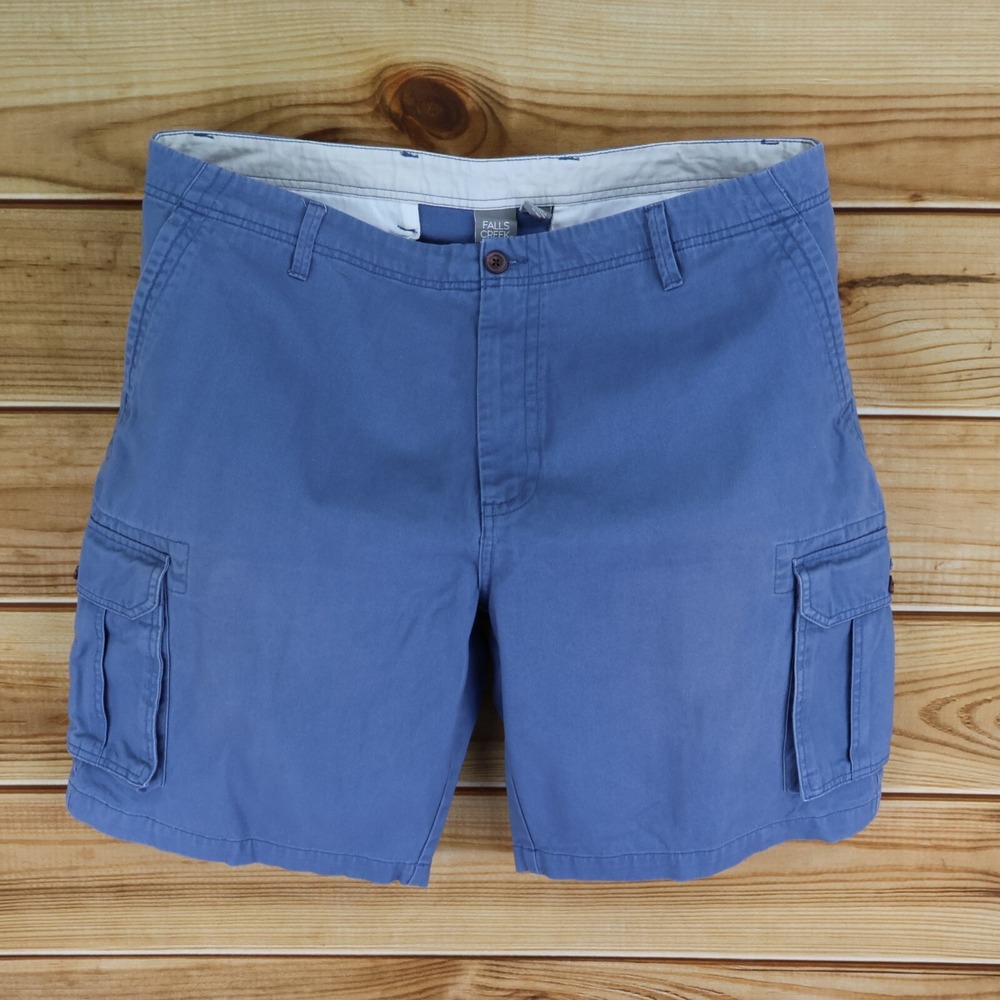 Falls Creek Cargo Shorts‎ Mens Size 42 Blue 100% Cotton Pockets Flat Front